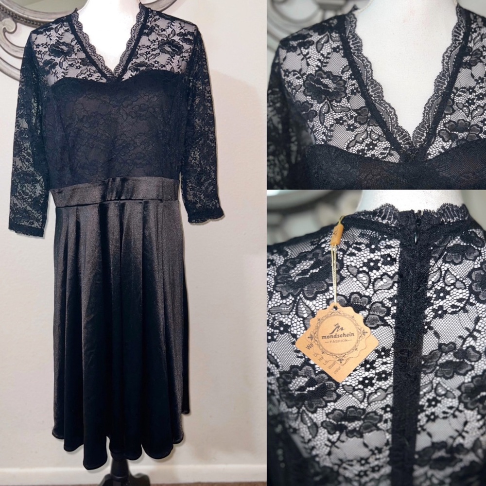 NEW Mondschein dress Lacey Love Dress long-sleeve black dress. New with Tags 2XL
